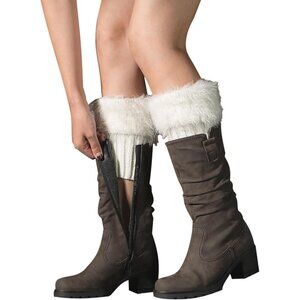 Womens Fur Boot Socks Acrylic Knitted Cuffs Leg Warmers Warmth Fashion
